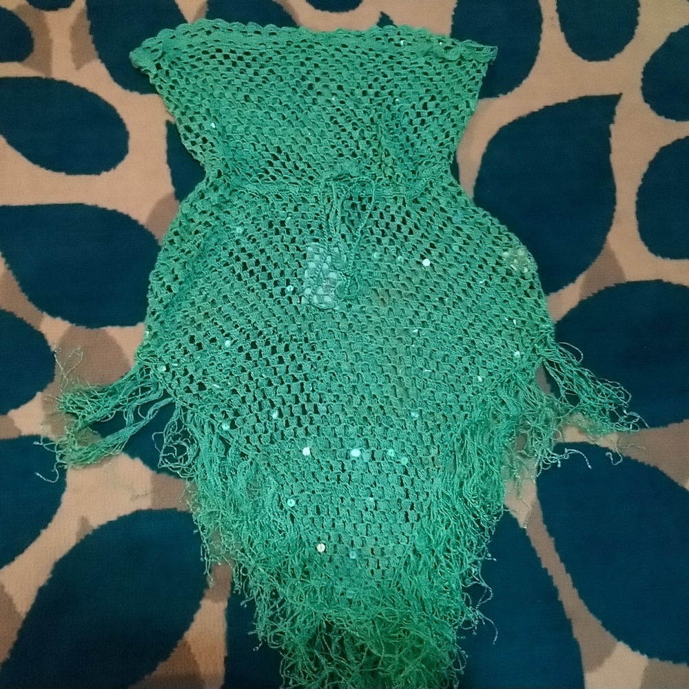 NWT Crochet, silky Sparkly top